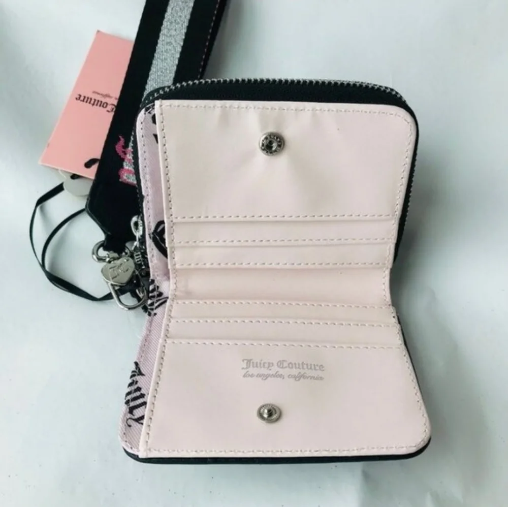 🖤▪️Juicy Couture ▪️All That Glitters Small Liquorice Silver Zip Around Wallet